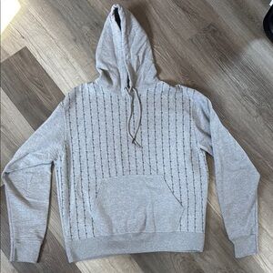 Champion Men’s Pinstriped Logo Hoodie (Gray)